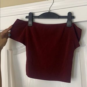 Rehab Off the shoulder top with zipper in the back